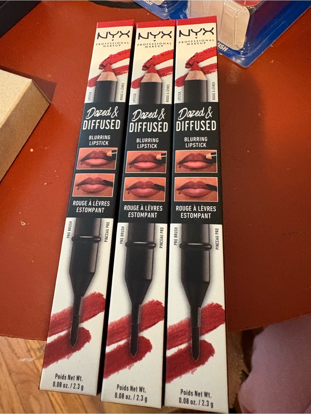 Lipstick/liner new set 3 Nyx red